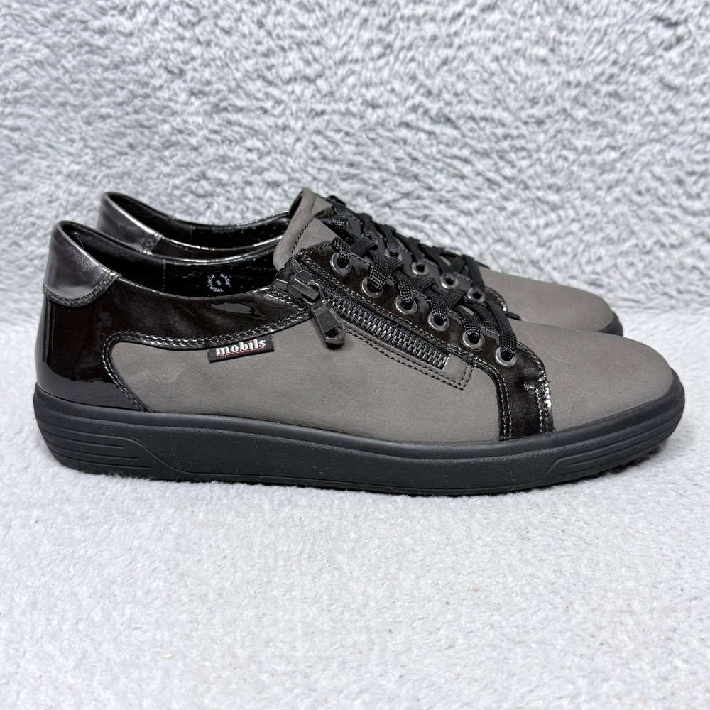 Mobils By Mephisto Lenza Womens Size 9 Sneakers Shoes Taupe Gray Black Leather